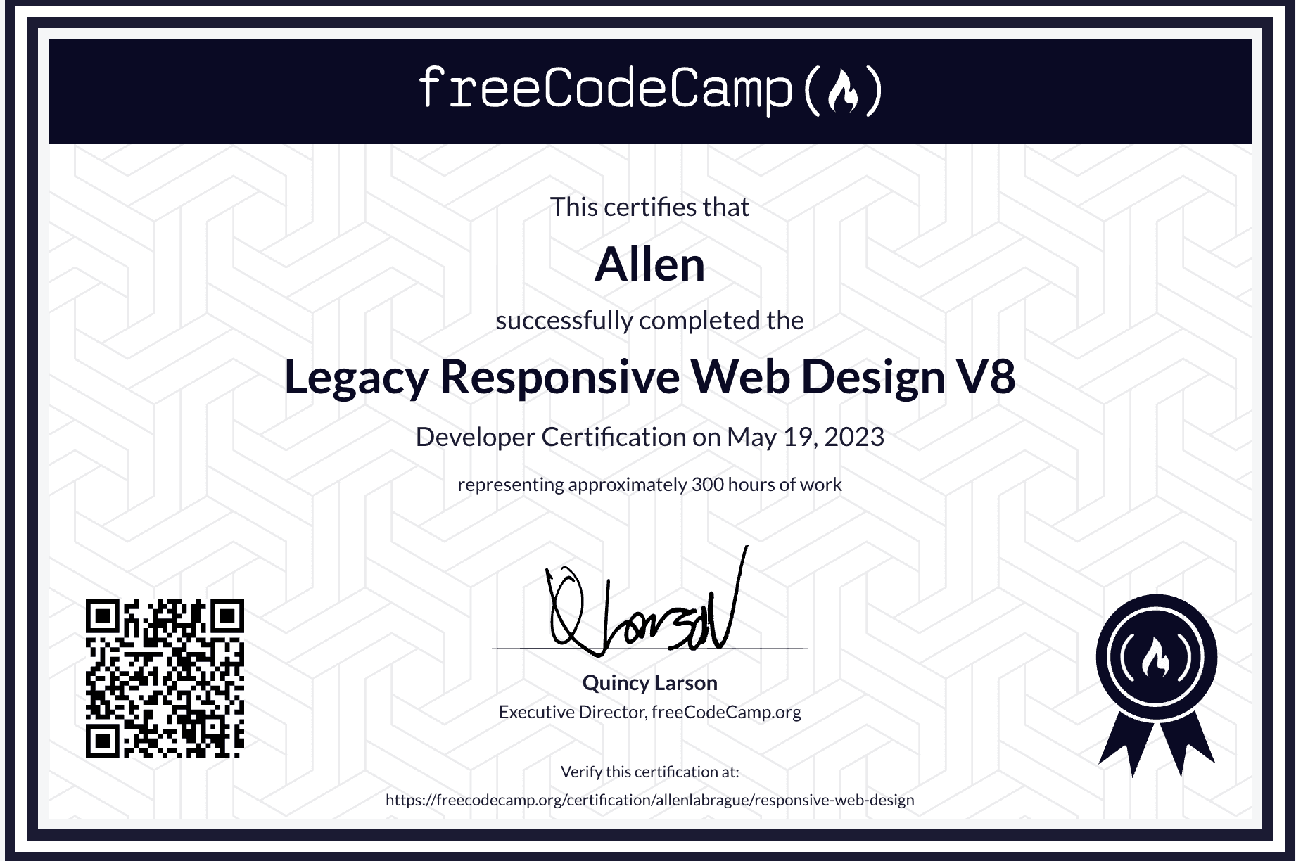 Responsive Web Design certificate